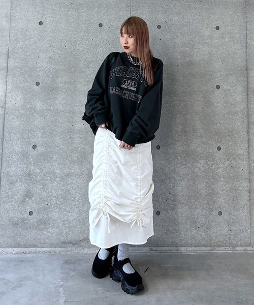 PAGEBOY（ページボーイ）の「ダブルレイヤードスカート（スカート・レディース・オフホワイト/チャコールグレー・FREE）」の12枚目の写真