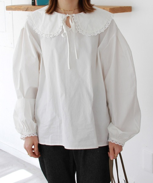 Crisp（クリスプ）の「【ZOZO限定】丸衿オーバーチュニック（シャツ/ブラウス・レディース・ホワイト・FREE）」の4枚目の写真