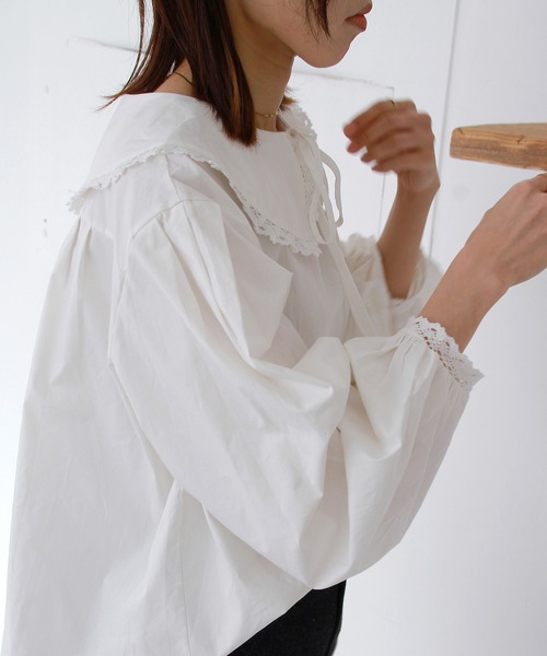 Crisp（クリスプ）の「【ZOZO限定】丸衿オーバーチュニック（シャツ/ブラウス・レディース・ホワイト・FREE）」の3枚目の写真