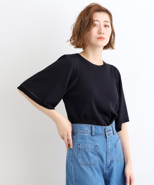 grove（グローブ）の「◆【多機能】やわらかドライタッチフレア袖プルオーバー（ニット/セーター・レディース・アイボリー/ブラック/イエロー/ベージュ/ライトブルー・02/03/01/04/05）」の17枚目の写真