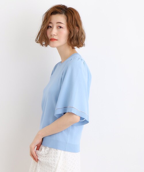 grove（グローブ）の「◆【多機能】やわらかドライタッチフレア袖プルオーバー（ニット/セーター・レディース・アイボリー/ブラック/イエロー/ベージュ/ライトブルー・02/03/01/04/05）」の8枚目の写真