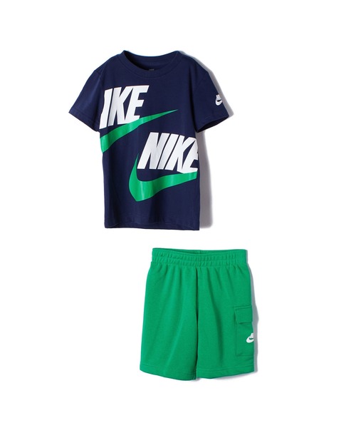 NIKE(ナイキ)の「NIKE NKB B NSW HBR CARGO SHORT SET(Tシャツ/カットソー・キッズ・ブラック/グリーン・110cm/105cm/120cm/115cm)」の6枚目の写真