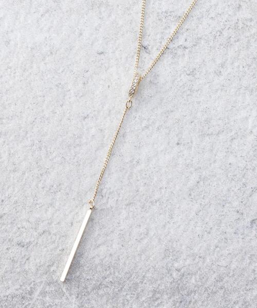 OPAQUE.CLIP（オペークドットクリップ）の「◆メタルリング×バーネックレス（ネックレス・レディース・シルバー/ゴールド・00）」の3枚目の写真