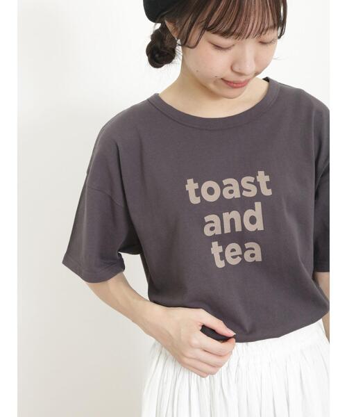 Samansa Mos2（サマンサ モスモス）の「ロゴアソートTシャツ（Tシャツ/カットソー・レディース・キナリ/チャコールグレー/オフホワイト・F）」の4枚目の写真