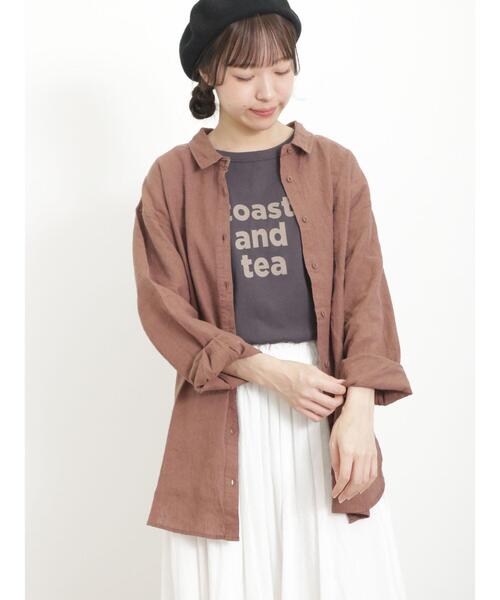 Samansa Mos2（サマンサ モスモス）の「ロゴアソートTシャツ（Tシャツ/カットソー・レディース・キナリ/チャコールグレー/オフホワイト・F）」の6枚目の写真