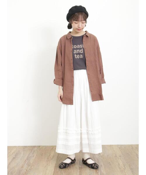 Samansa Mos2（サマンサ モスモス）の「ロゴアソートTシャツ（Tシャツ/カットソー・レディース・キナリ/チャコールグレー/オフホワイト・F）」の7枚目の写真