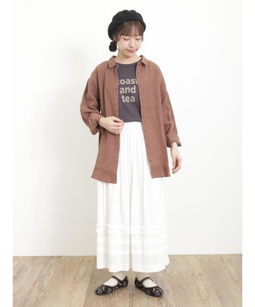 Samansa Mos2（サマンサ モスモス）の「ロゴアソートTシャツ（Tシャツ/カットソー・レディース・キナリ/チャコールグレー/オフホワイト・F）」の8枚目の写真