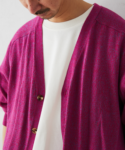 JOURNAL STANDARD relume（ジャーナルスタンダード　レリューム）の「綿/麻 メランジニットカーディガン（ニット/セーター・メンズ・パープル/ベージュ/グレー・LARGE/MEDIUM）」の22枚目の写真