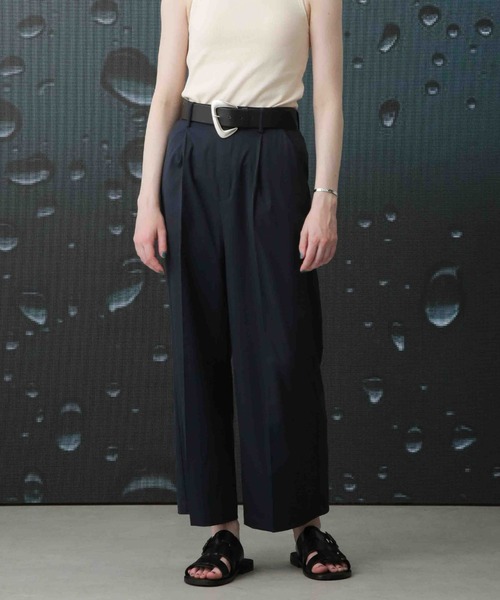 Apo(s)ture(アポスチャー)の「ARIA-007/撥水ツイルストレッチタックワイドパンツ(その他パンツ・レディース・ブラック/ベージュ/ネイビー/グリーン・XS/S/M/L/XL)」の4枚目の写真