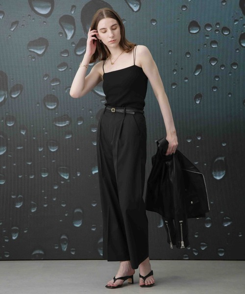 Apo(s)ture(アポスチャー)の「ARIA-007/撥水ツイルストレッチタックワイドパンツ(その他パンツ・レディース・ブラック/ベージュ/ネイビー/グリーン・XS/S/M/L/XL)」の13枚目の写真