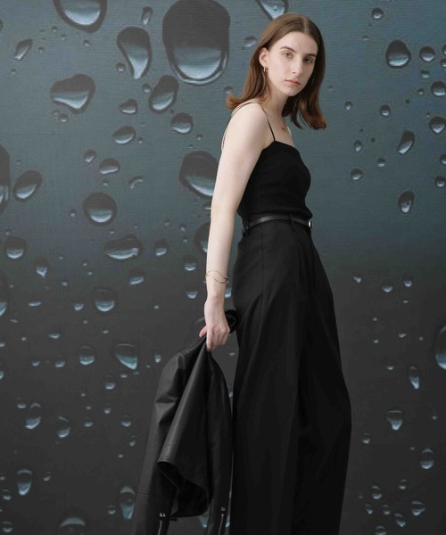 Apo(s)ture(アポスチャー)の「ARIA-007/撥水ツイルストレッチタックワイドパンツ(その他パンツ・レディース・ブラック/ベージュ/ネイビー/グリーン・XS/S/M/L/XL)」の15枚目の写真