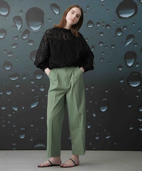 Apo(s)ture(アポスチャー)の「ARIA-007/撥水ツイルストレッチタックワイドパンツ(その他パンツ・レディース・ブラック/ベージュ/ネイビー/グリーン・XS/S/M/L/XL)」の18枚目の写真