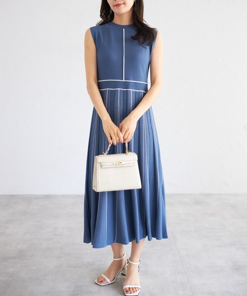 ZOZO限定】配色ノースリーブニットワンピース（ワンピース