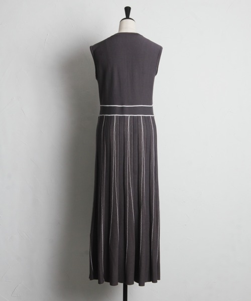 ZOZO限定】配色ノースリーブニットワンピース（ワンピース