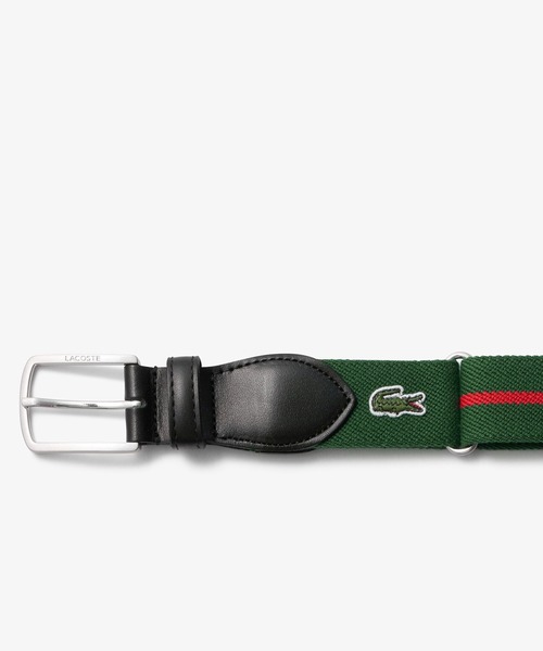 LACOSTE(ラコステ)の「クラシックボーダーテープベルト(ベルト・メンズ・ホワイト/ネイビー/グリーン・FREE)」の7枚目の写真