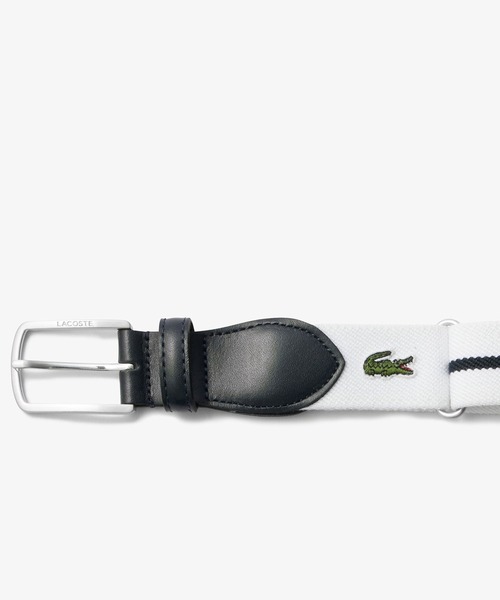 LACOSTE(ラコステ)の「クラシックボーダーテープベルト(ベルト・メンズ・ホワイト/ネイビー/グリーン・FREE)」の9枚目の写真