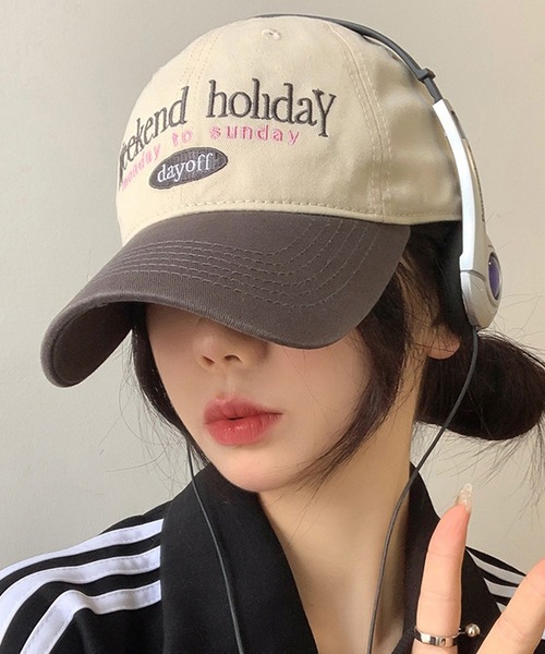 LAFFMO（ラフモ）の「バイカラーロゴキャップ（キャップ・レディース・ブラック/ネイビー/カーキ/グレー・F）」の6枚目の写真