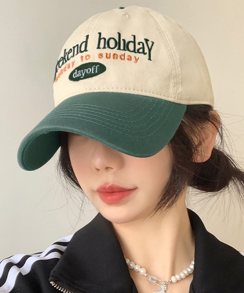 LAFFMO（ラフモ）の「バイカラーロゴキャップ（キャップ・レディース・ブラック/ネイビー/カーキ/グレー・F）」の9枚目の写真