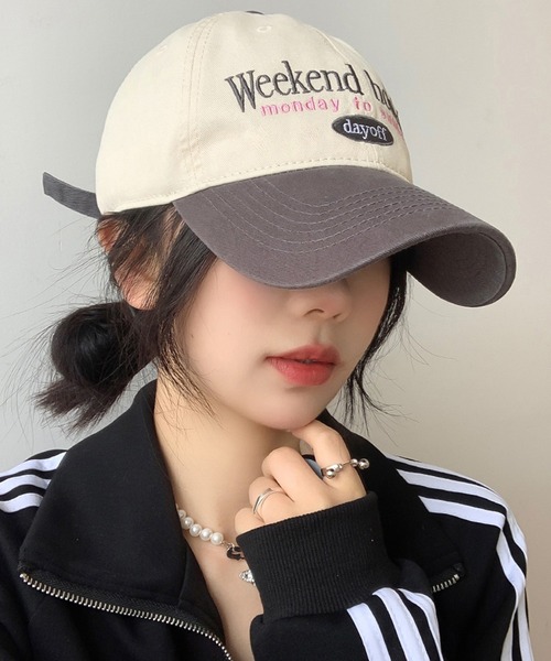 LAFFMO（ラフモ）の「バイカラーロゴキャップ（キャップ・レディース・ブラック/ネイビー/カーキ/グレー・F）」の8枚目の写真