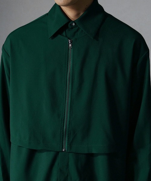 himページ MinoriTY】フロントジップフラシミニマルシャツ オーバーサイズ ビッグ