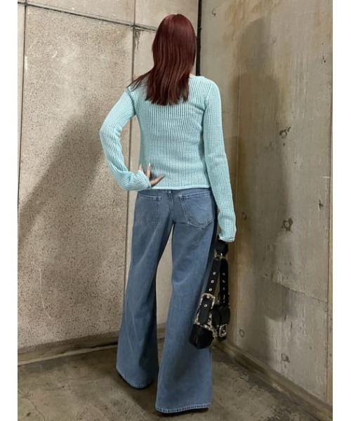 THROW by SLY（スローバイスライ）の「THROW L/W LOOSE LEG PT-C ローウエスト ルーズ レッグ パンツ シー（デニムパンツ・レディース・ライトブルー・0/1）」の20枚目の写真