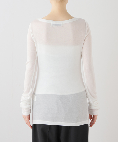 SAYAKADAVIS(サヤカディヴィス)の「SAYAKADAVIS Boatneck Tee SCS42-STR(Tシャツ/カットソー・レディース・ホワイト/レッド・SMALL)」の6枚目の写真