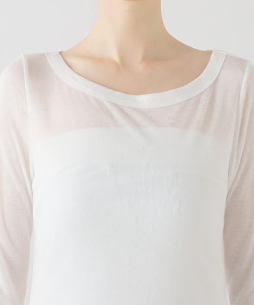 SAYAKADAVIS(サヤカディヴィス)の「SAYAKADAVIS Boatneck Tee SCS42-STR(Tシャツ/カットソー・レディース・ホワイト/レッド・SMALL)」の7枚目の写真