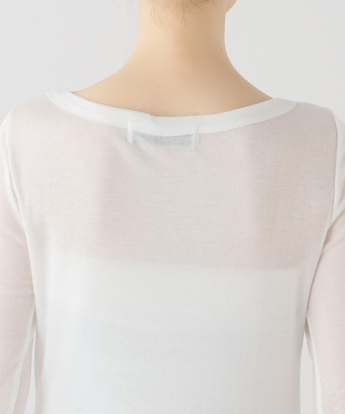 SAYAKADAVIS(サヤカディヴィス)の「SAYAKADAVIS Boatneck Tee SCS42-STR(Tシャツ/カットソー・レディース・ホワイト/レッド・SMALL)」の8枚目の写真