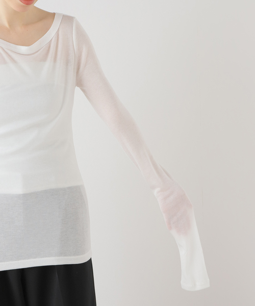 SAYAKADAVIS(サヤカディヴィス)の「SAYAKADAVIS Boatneck Tee SCS42-STR(Tシャツ/カットソー・レディース・ホワイト/レッド・SMALL)」の9枚目の写真