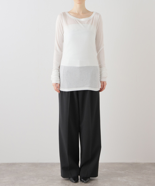 SAYAKADAVIS(サヤカディヴィス)の「SAYAKADAVIS Boatneck Tee SCS42-STR(Tシャツ/カットソー・レディース・ホワイト/レッド・SMALL)」の16枚目の写真