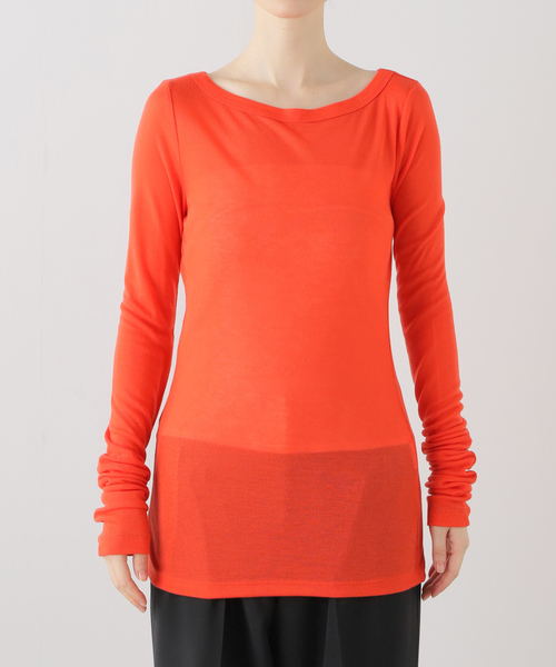 SAYAKADAVIS(サヤカディヴィス)の「SAYAKADAVIS Boatneck Tee SCS42-STR(Tシャツ/カットソー・レディース・ホワイト/レッド・SMALL)」の17枚目の写真