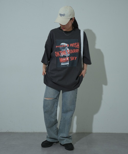 COLONY 2139（コロニートゥーワンスリーナイン）の「インクジェットプリントTシャツ（Tシャツ/カットソー・レディース・オフホワイト/チャコールグレー・FREE）」の15枚目の写真