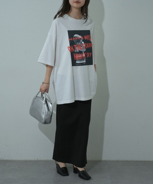 COLONY 2139（コロニートゥーワンスリーナイン）の「インクジェットプリントTシャツ（Tシャツ/カットソー・レディース・オフホワイト/チャコールグレー・FREE）」の8枚目の写真