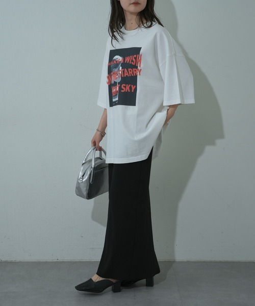 COLONY 2139（コロニートゥーワンスリーナイン）の「インクジェットプリントTシャツ（Tシャツ/カットソー・レディース・オフホワイト/チャコールグレー・FREE）」の9枚目の写真