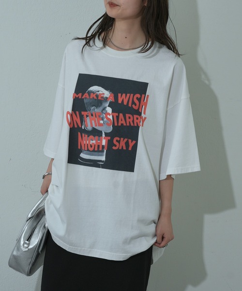 COLONY 2139（コロニートゥーワンスリーナイン）の「インクジェットプリントTシャツ（Tシャツ/カットソー・レディース・オフホワイト/チャコールグレー・FREE）」の5枚目の写真