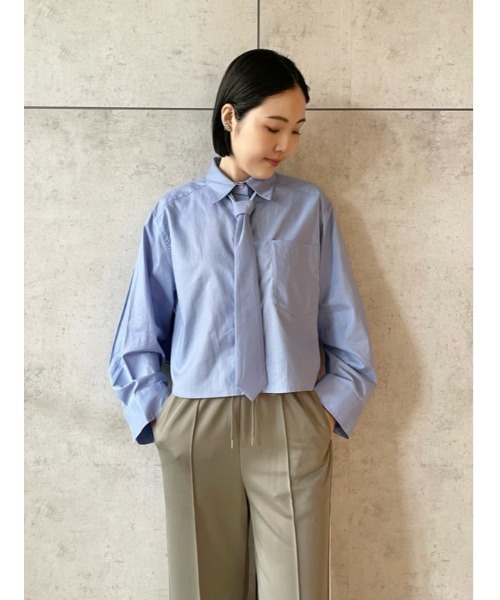 【セール】ネクタイSETオックスフォード短丈シャツ【手洗い可能】(シャツ/ブラウス)|Mila Owen(ミラオーウェン) 【セール】ネクタイSETオックスフォード短丈シャツ【手洗い可能】(シャツ/ブラウス)|Mila Owen(ミラオーウェン)