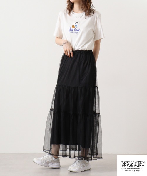 PEANUTS（ピーナッツ）の「PEANUTS 刺繍半袖Tシャツ（Tシャツ/カットソー・メンズ・ホワイト系/ブラック系/ライトピンク/ライトカーキ/杢グレー/オフホワイト/ベージュ/ブラック/レッド/カーキ系・LL/M/L）」の20枚目の写真