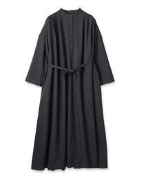 serge band collar dress