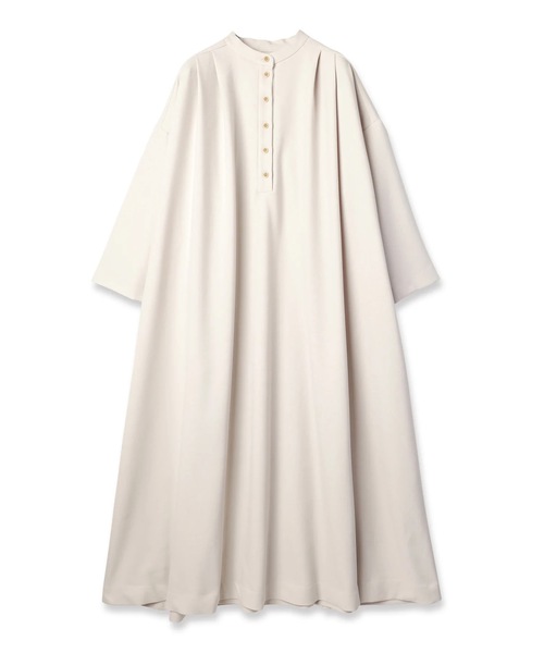 RYU（リュー）の「serge band collar dress（ワンピース・レディース・ブラウン系/アイボリー/スミクロ・FREE）」の5枚目の写真