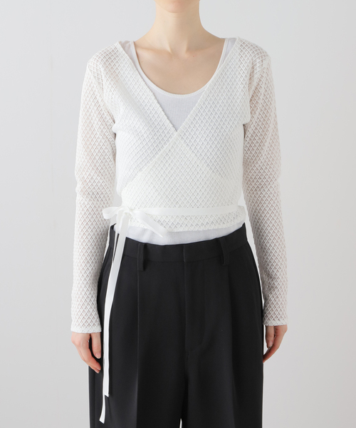 エディットフォールル レースカシュクールブラウス　ブラックeditforlulu EDIT. FOR LULU（エディットフォールル）の「レース