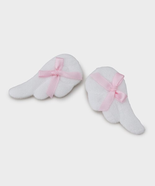 PINK-latte（ピンクラテ）の「◆羽リボンヘアクリップ（その他ヘアアクセサリー・キッズ・ライトブルー/ブラック/ベビーピンク・00）」の4枚目の写真