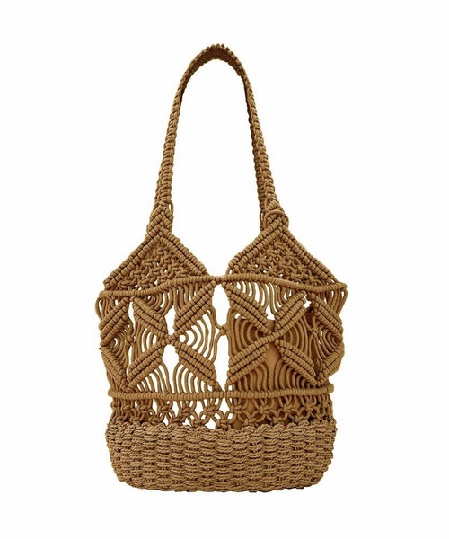 ROOTOTE（ルートート）の「ルートート/LT.デリ.マクラメｰC（かごバッグ・レディース・ブラウン/グレー/ブラック/ミント・FREE）」の5枚目の写真