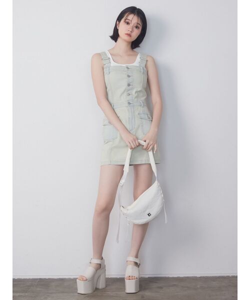 EMODA(エモダ)の「サイドコードパフバッグ(ショルダーバッグ・レディース・ホワイト/ブラック・FREE)」の10枚目の写真