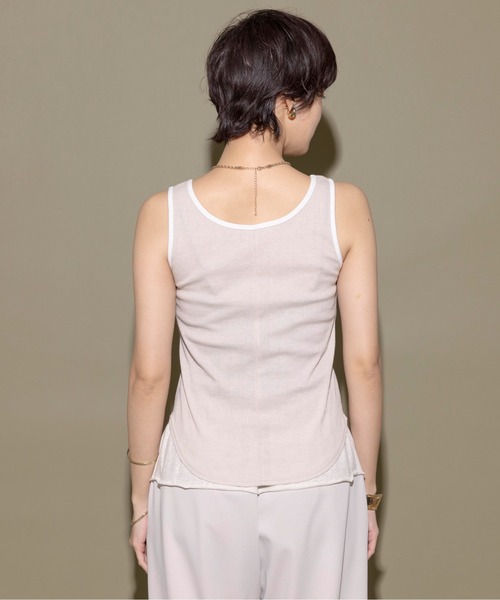 Eimee Law（エイミーロウ）の「パーツポイント2WAYリブタンク（タンクトップ・レディース・オフホワイト/ブラック/ダークグレー/ライトベージュ・38）」の17枚目の写真