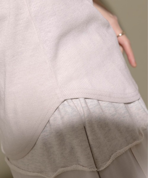 Eimee Law（エイミーロウ）の「パーツポイント2WAYリブタンク（タンクトップ・レディース・オフホワイト/ブラック/ダークグレー/ライトベージュ・38）」の20枚目の写真