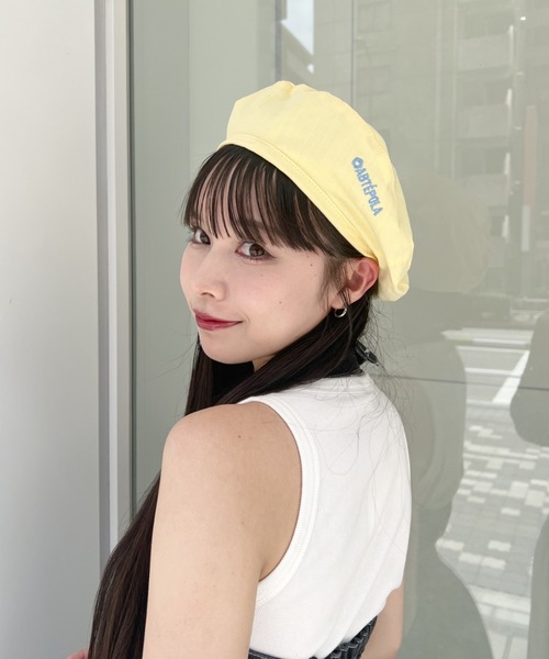 SOLLON.(ソルロン)の「【2WAY】チェック&無地リバーシブルベレー帽(ハンチング/ベレー帽・レディース・ベージュ/イエロー/ブラック/アイボリー・FREE)」の4枚目の写真