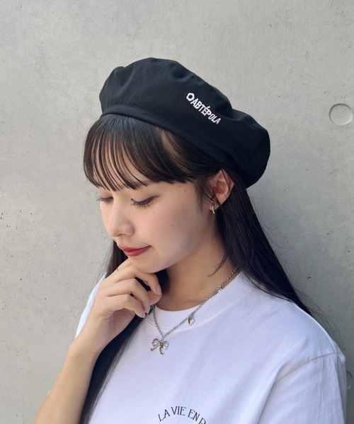 SOLLON.(ソルロン)の「【2WAY】チェック&無地リバーシブルベレー帽(ハンチング/ベレー帽・レディース・ベージュ/イエロー/ブラック/アイボリー・FREE)」の7枚目の写真