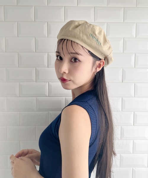 SOLLON.(ソルロン)の「【2WAY】チェック&無地リバーシブルベレー帽(ハンチング/ベレー帽・レディース・ベージュ/イエロー/ブラック/アイボリー・FREE)」の9枚目の写真