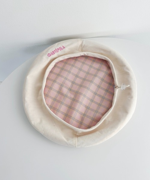 SOLLON.(ソルロン)の「【2WAY】チェック&無地リバーシブルベレー帽(ハンチング/ベレー帽・レディース・ベージュ/イエロー/ブラック/アイボリー・FREE)」の18枚目の写真