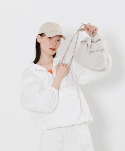 ACCOMMODE（アコモデ）の「ドロストキンチャクバッグ（ショルダーバッグ・レディース・オレンジ/ブラック/アイボリー・FREE）」の5枚目の写真